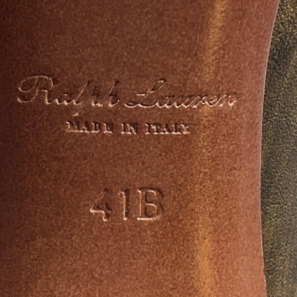 RALPH LAUREN COLLECTION BRONZE METALLIC LEATHER PUMPS - Picture 8 of 10